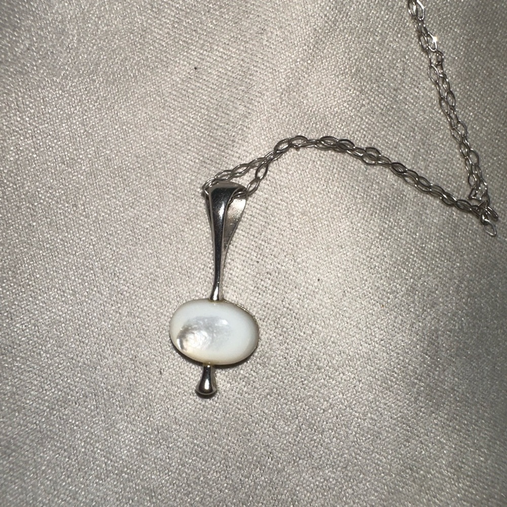 Opal necklace charm sterling silver